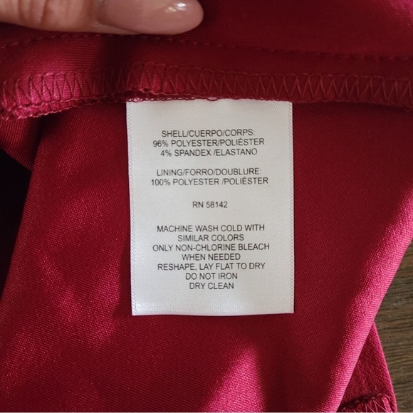 Maggy London Women's Midi Short Sleeve Sheath with Neck Tie Career Office Work - Picture 10 of 11